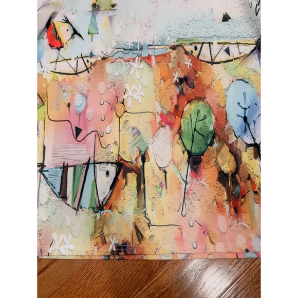 Abstract Art Print Sweater Tunic Top Women's Size XL Artsy Lagenlook - Picture 2 of 8